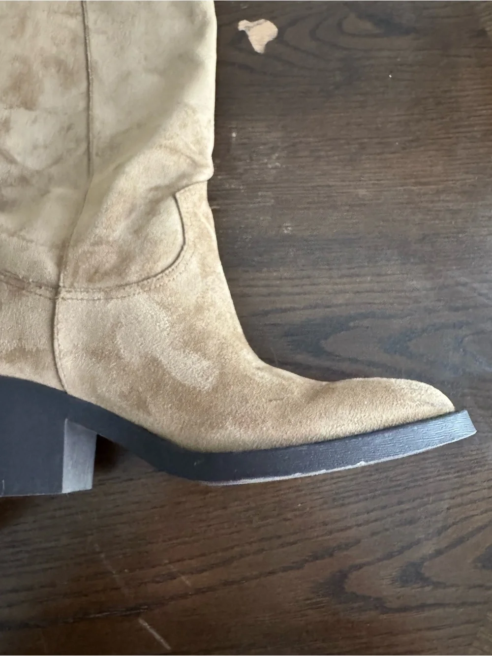 H&M Tall Suede Pull-On Boots in Tan